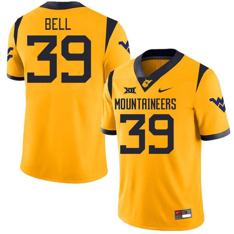 #39 Nasai Bell West Virginia Mountaineers College 2024 New Uniforms Football Jerseys Stitched Sale-Gold